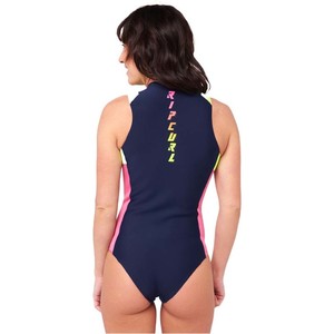 2022 Rip Curl Dames G-Bomb 1mm Zonder Mouwen Cheeky Shorty Wetsuit 113WSP - Navy / Pink
